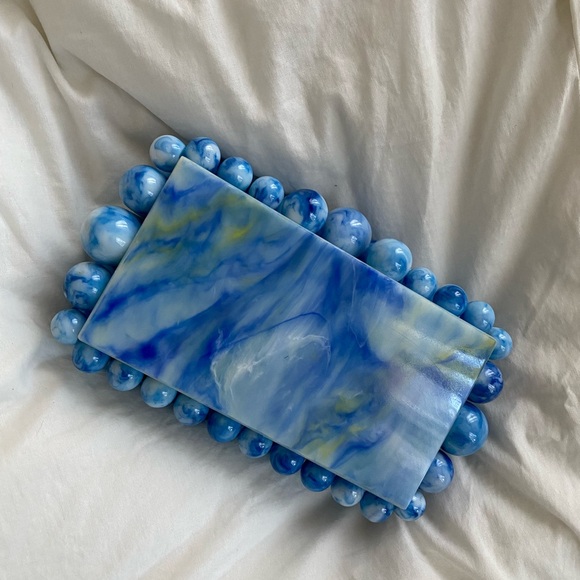 BLUE MARBLE ACRYLIC EOS BUBBLE CLUTCH CULT Gaia look alike